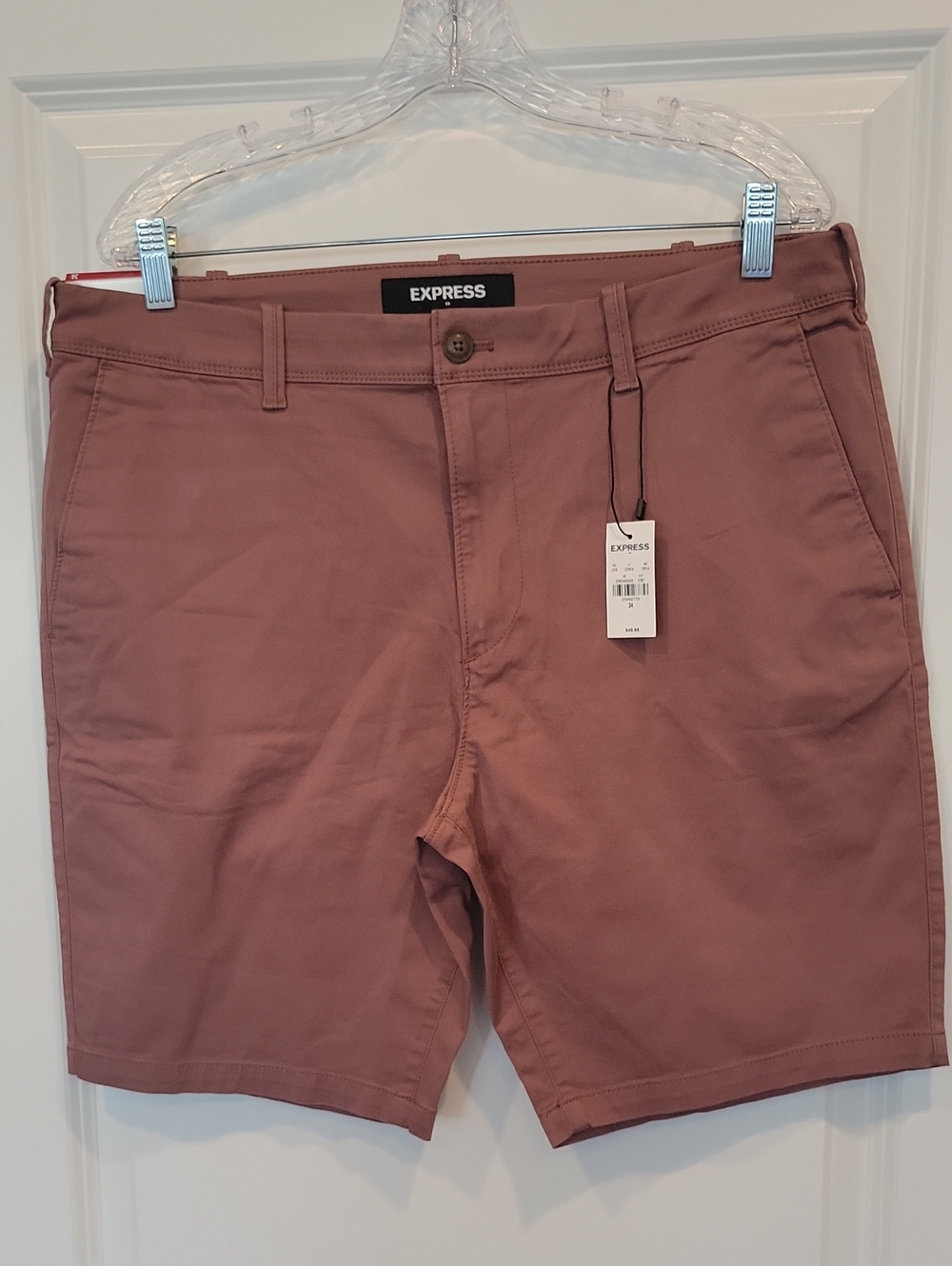Express Men's Slim Above The Knee Shorts Stretch Size 34 9" Inseam NWT